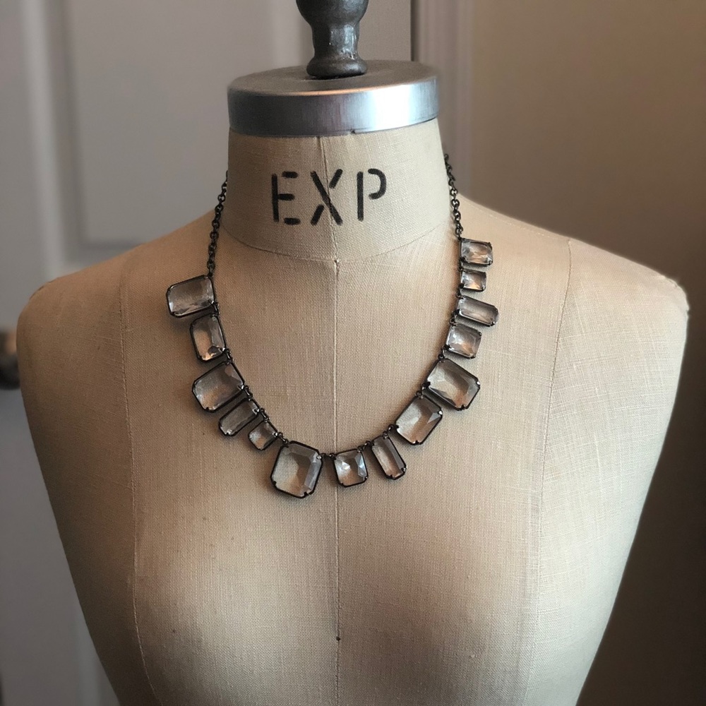 JCrew Clear Stone Bauble Necklace